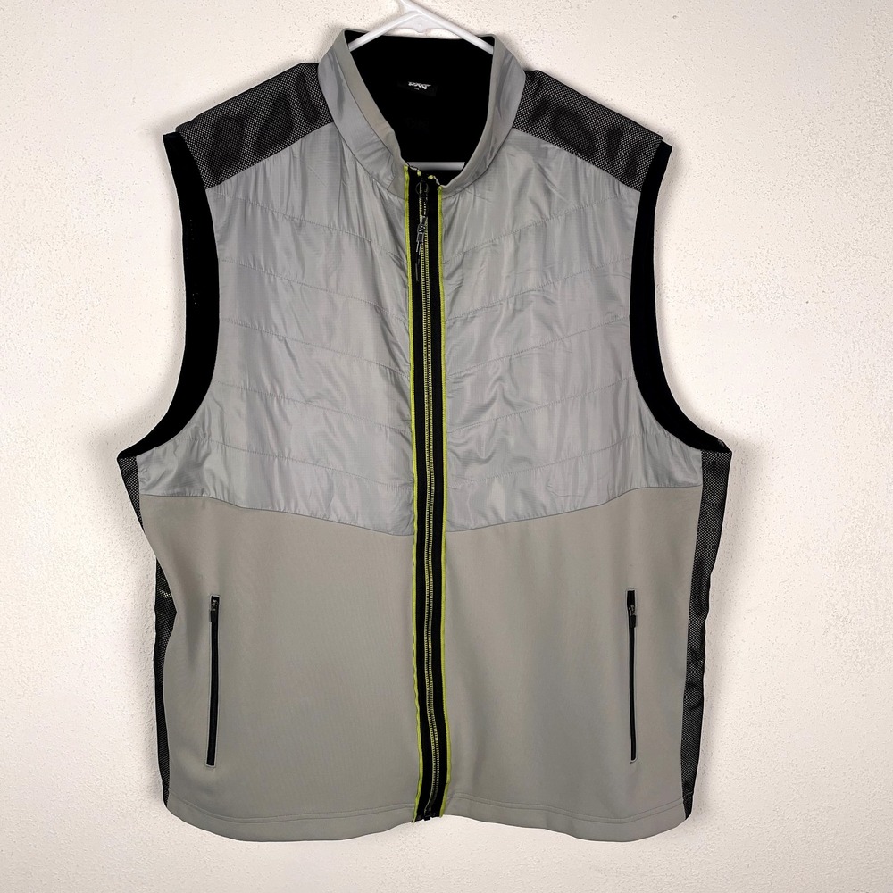 PXG Parsons Xtreme Golf Vest NJ Mix Media Mens 2XL Zip Gray Go Low Nick Jonas